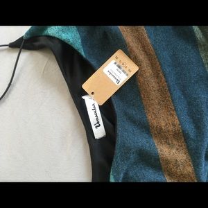 Stripe fitted midi dress